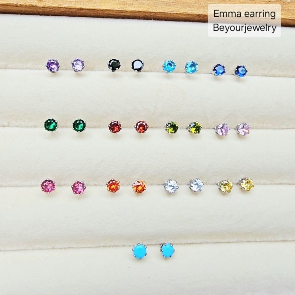 SALE รวมพลอย Emma Earring ต่างหูพลอยมินิมอล เจียรเหลี่ยมเพชร ก้นแหลม ราคา ถูกที่สุด ดีลบีเคเค แกลเลอรีภาพที่ 6
