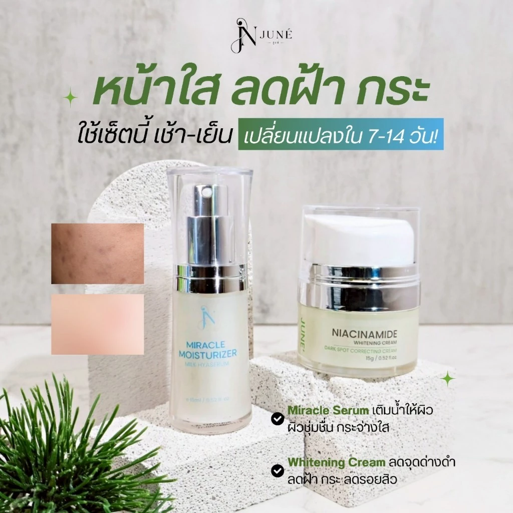 N JUNÉ จูเน่ Set กู้หน้าโทรม 15g. เซ็ตหน้าใส ลดสิว ฝ้า กระ สกินแคร์ Aha บำรุงผิวหน้าหน้าใส thumbnail 4