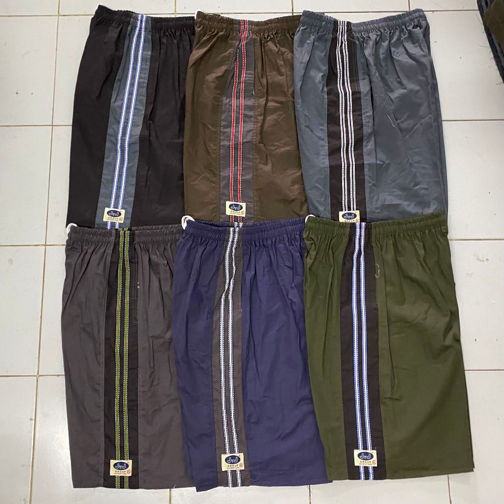 กางเกงขาสั้นสีพื้น JyJ แรปแถบข้าง 2 เส้น Unisex M-XXL