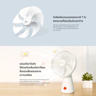 Xiaomi Rechargeable Mini Fan พัดลมเล็ก I พัดลมไร้สายอัจฉริยะแบบ 2 in 1 I แบต 4,000 mAh I พัดลม xiaomi