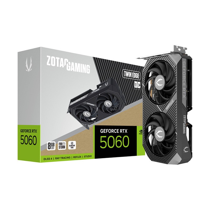 VGA(การ์ดจอ) ZOTAC GAMING GEFORCE RTX 5060 TWIN EDGE OC - 8GB GDDR7 (ZT-B50600H-10M) (3Y)