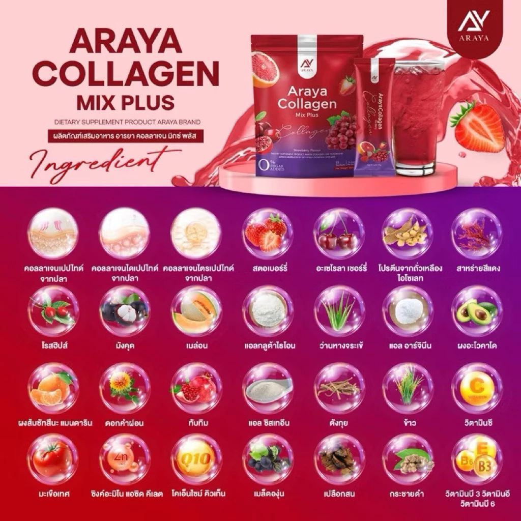Araya ชามะรุม คอลลาเจน สูตรเข้มข้น ชาสมุนไพรเพื่อสุขภาพ มีอย. thumbnail 4