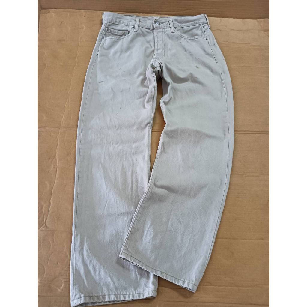 กางเกงยีนส์ 501 วินเทจ สีครีม กระดุม 957  W34 x L30 ตามป้าย