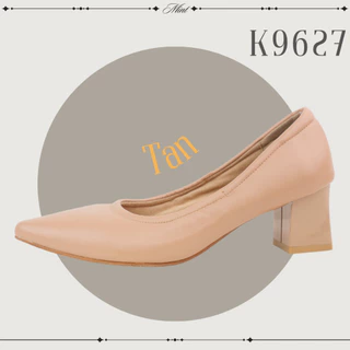 สินค้าพร้อมส่ง งานคัทชู รหัส K9627 ส้นก้อนสูง 2นิ้ว ย้อมแมทสี บุนวมนุ่ม ด้านใน360องศา