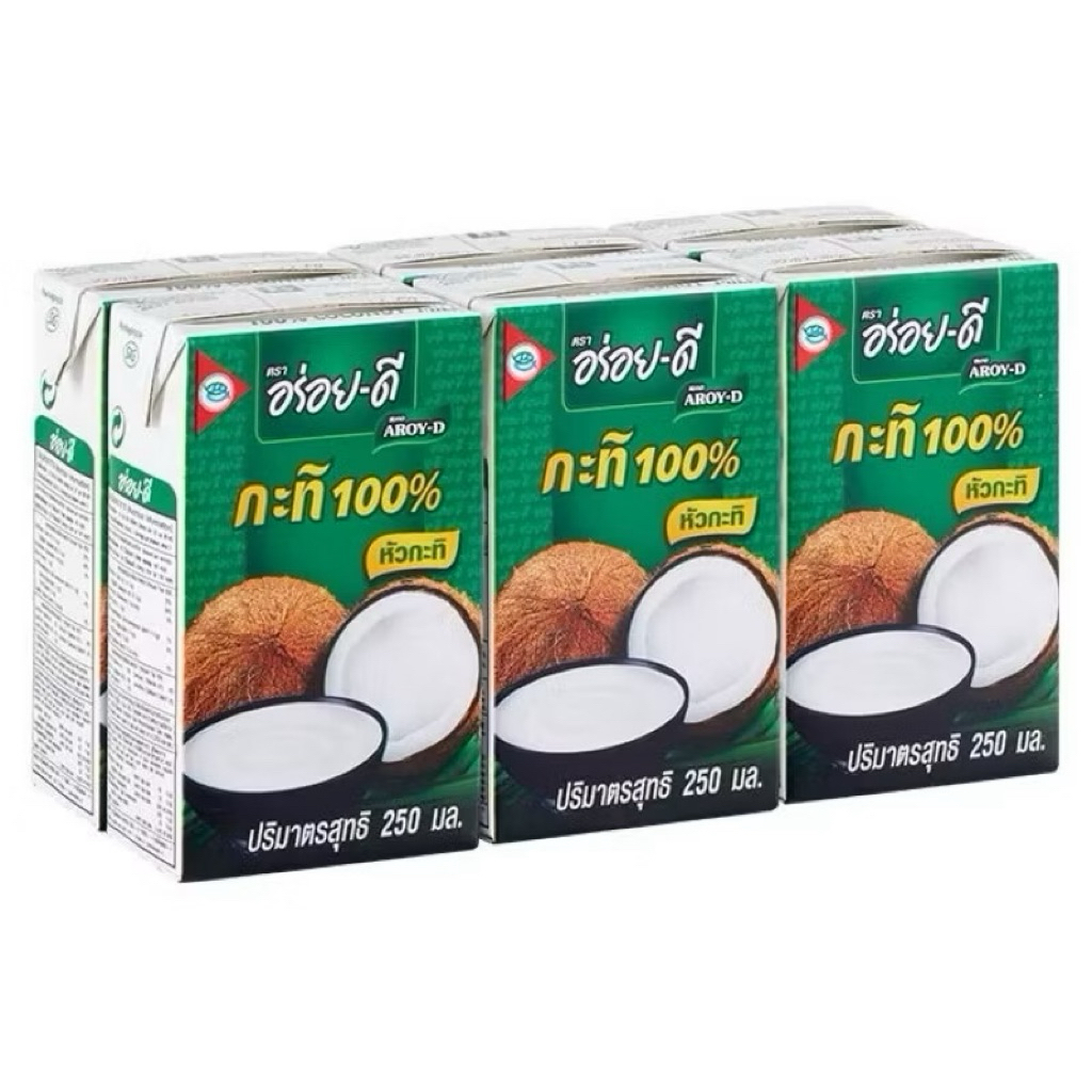 อร่อยดี กะทิ 100% 250 มิลลิลิตร x 6 กล่อง