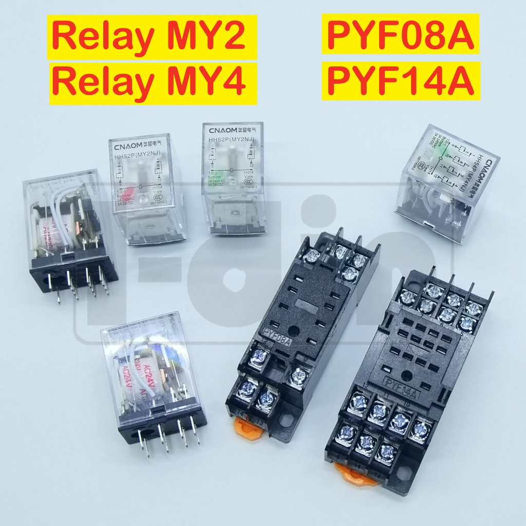 Relay รีเลย์แบบมีไฟ MY2,MY4,PYF08A,PYF14A