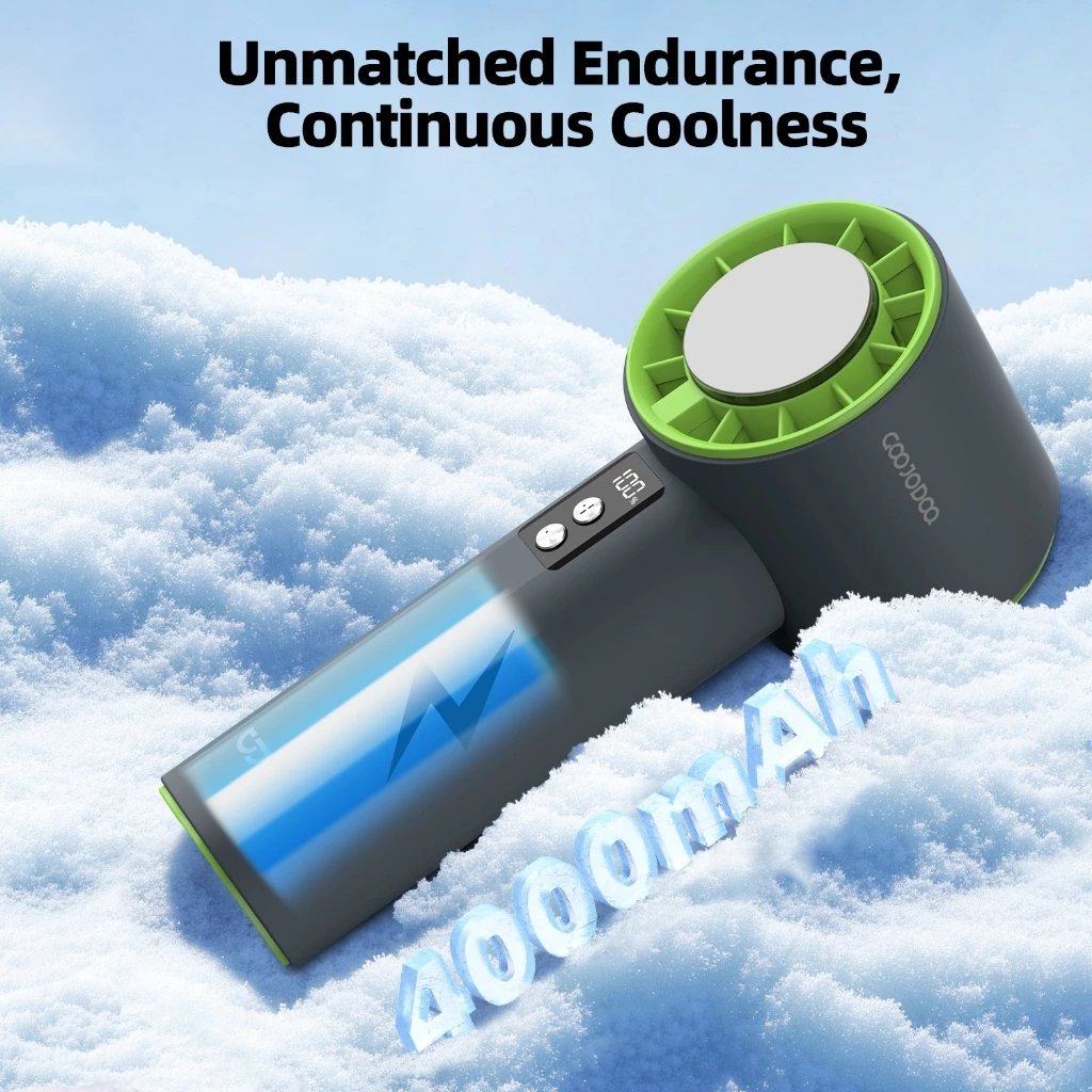 GOOJODOQ Gfs006 พัดลมพกพา 4000mah Type C หมอกเย็น พัดลมไอเย็น 100 ระดับ พัดลมมือถือ thumbnail 6