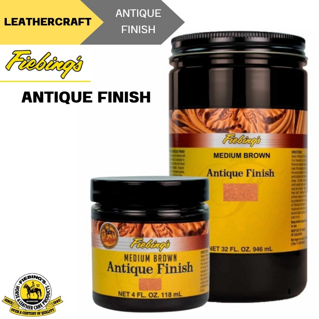 Fiebing’s Antique Finish Black 4 oz. สีย้อมหนัง โทนวินเทจ สีย้อมหนังงานตอกลาย สีสำหรับงานหนังแกะสลัก