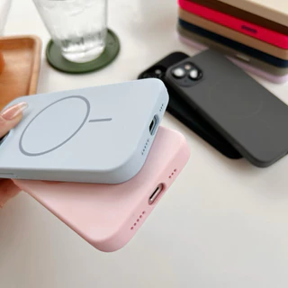 ใหม่ 16plus งานกำมะหยี่ เคสซิลิโคนชาร์จไร้สายวงแหวนแม่เหล็ก for iPhone 11pro 12Pro 13Pro 14Pro 15Pro 16Pro 16plus 15plus