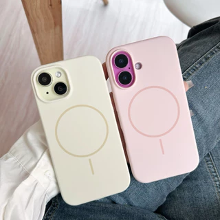 ใหม่ 16plus งานกำมะหยี่ เคสซิลิโคนชาร์จไร้สายวงแหวนแม่เหล็ก for iPhone 11pro 12Pro 13Pro 14Pro 15Pro 16Pro 16plus 15plus