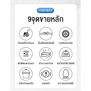 รถเข็นผู้ป่วย Wheelchair วีลแชร์ พับได้ เก้าอี้รถเข็นผู้สูงอายุ เก้าอี้รถเข็นผู้ป่วยสามารถปรับเอนได้ เก้าอี้รถเข็น