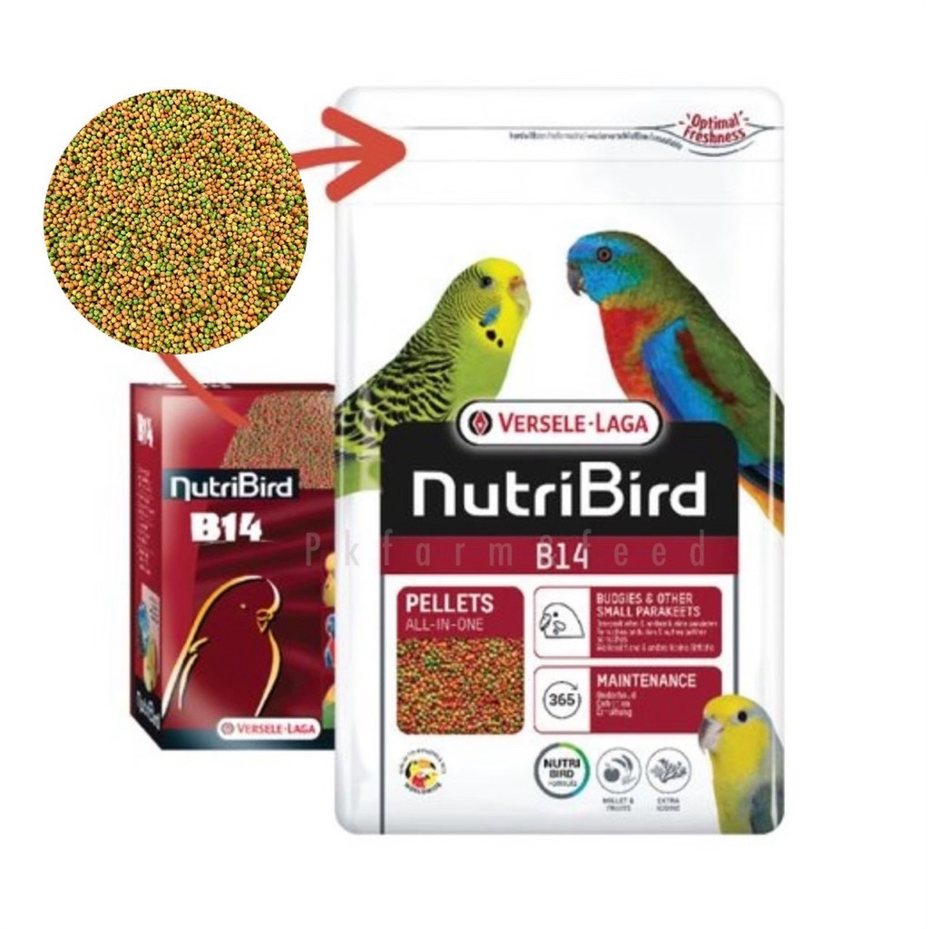 🅺🅺🅵 (3kg.) NutriBird B14 อาหารนก นูทรีเบิร์ดบี14 แพคเกจโรงงาน