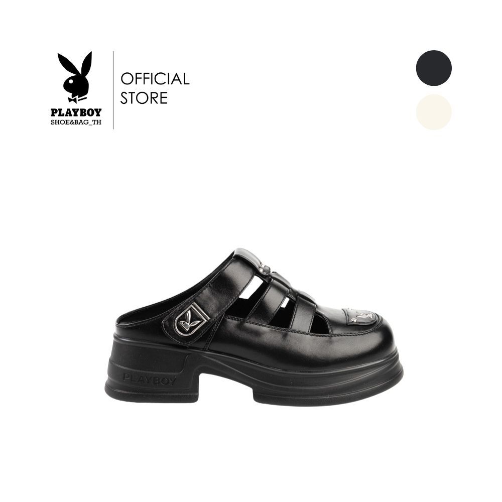 Playboy รองเท้ามิวล์ (Mule) รหัส ST-H252C1209 ดีไซน์ทรงมิวล์(Mule)เปิดส้น ส้นหนา