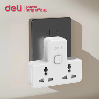 Deli ปลั๊กไฟ ปลั๊กแปลง ปลั๊กสากล ปลั๊กสามตา ไฟ 10A 2500W ทนความร้อนได้ 750องศา Universal Adapter