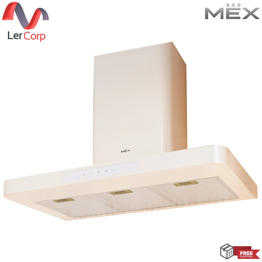 (MEX) เครื่องดูดควันกระโจมทรงกล่อง สีครีม รุ่น K626CR