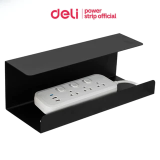 Deli รางเก็บปลั๊กไฟ จัดระเบียบ ที่เก็บปลั๊ก พร้อมกาว เก็บของอเนกประสงค์ Power Strip Storage Rack