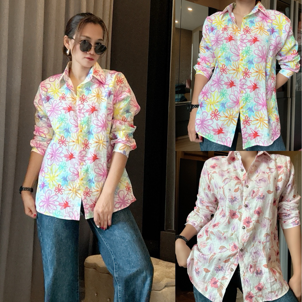 เสื้อเชิ้ตแขนยาวผ้าลินินแท้100เกรดพรีเมียม