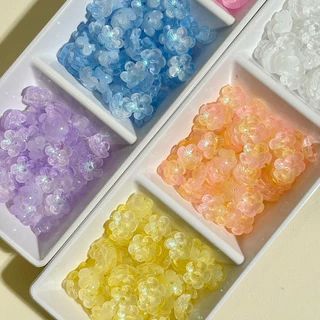 (พร้อมส่งจากไทย)ลูกปัดดอกไม้แก้ว ดอกพลัม (10ชิ้น) 10-12มิล ดอกบ๊วยแก้ว