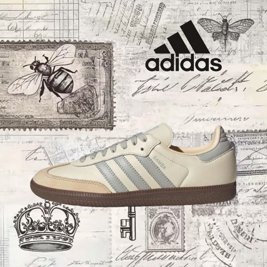 🎉（ของแท้ 100 %）adidas originals Samba OG JH7299 สีเทา/น้ำเงิน