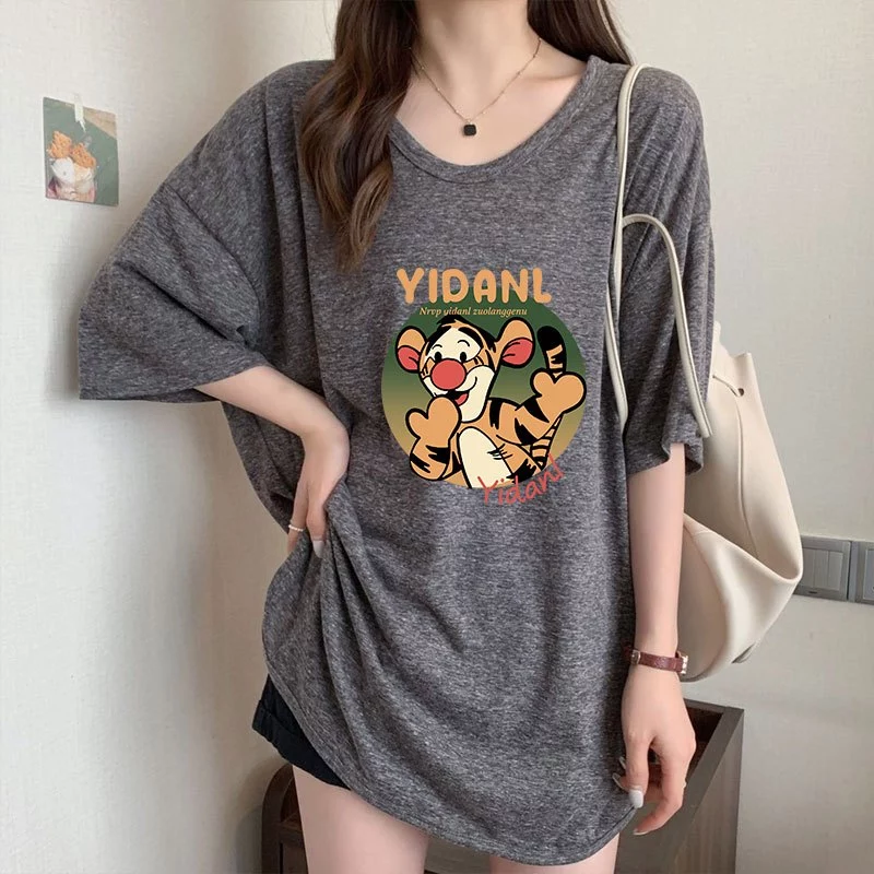 เสื้อยืดสาวอวบอ้วนไซส์ใหญ่ oversize เสื้อผ้าแฟชั่นฤดูร้อนมาใหม่ เสื้อโอเวอร์ไซส์ผู้หญิงสวยๆ ทรงหลวมสไตล์เกาหลีน่ารัก thumbnail 4