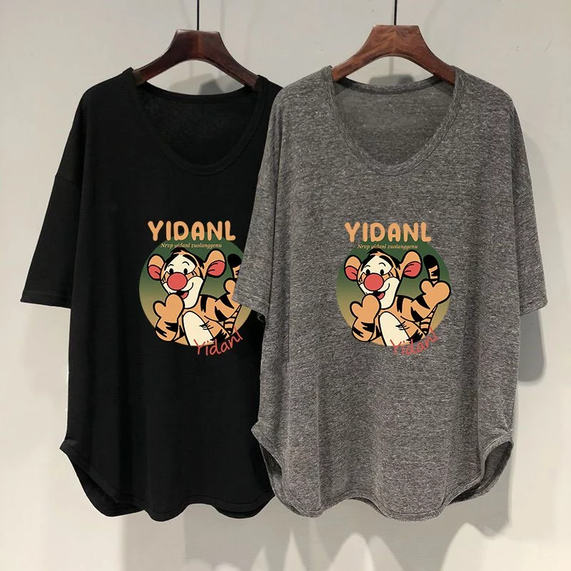 เสื้อยืดสาวอวบอ้วนไซส์ใหญ่ oversize เสื้อผ้าแฟชั่นฤดูร้อนมาใหม่ เสื้อโอเวอร์ไซส์ผู้หญิงสวยๆ ทรงหลวมสไตล์เกาหลีน่ารัก thumbnail 7