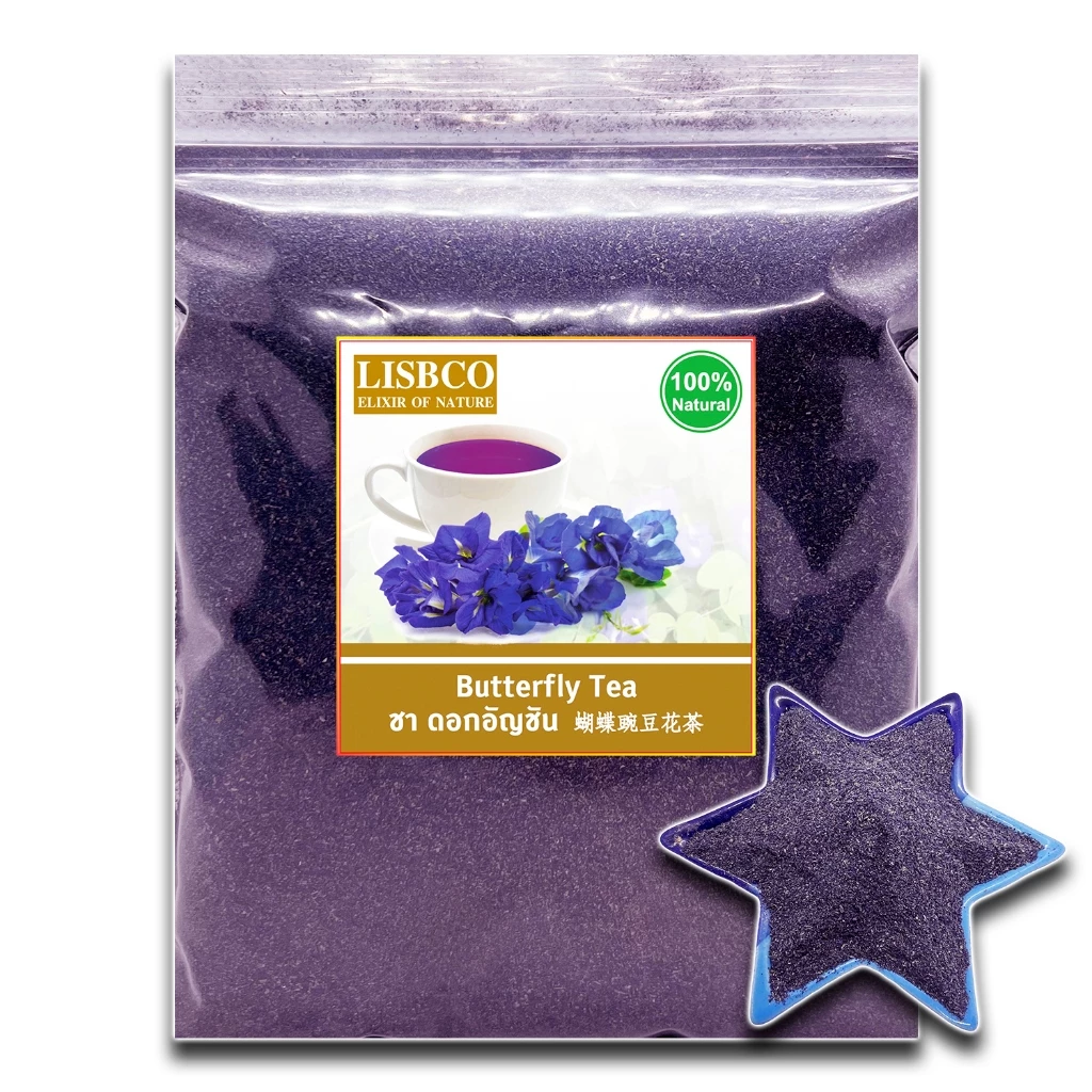 ผงอัญชัน 400 กรัม อัญชันบดผง ชาสมุนไพร 100% Butterfly Pea Flower Powder Grade AA+ ชาดอกอัญชัน