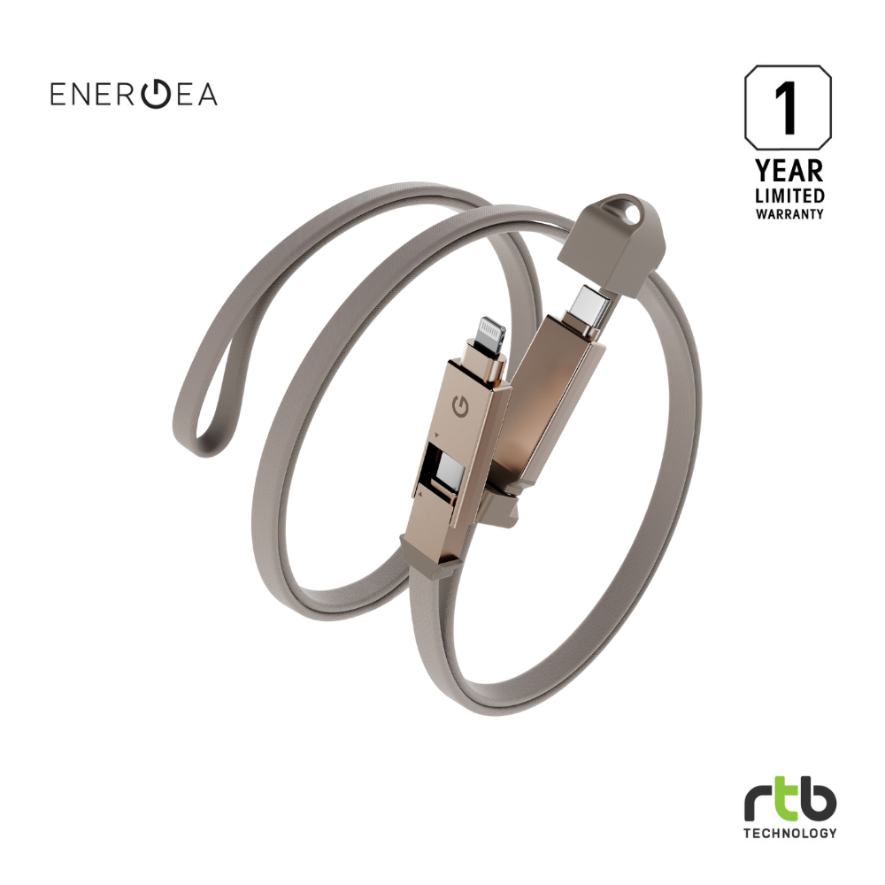 Energea Sheath สายชาร์จ ชาร์จเร็ว สายโอนข้อมูล แบบเปลี่ยนหัวได้ USB C to Lightning & C to C (MFI, 3A, 60W)