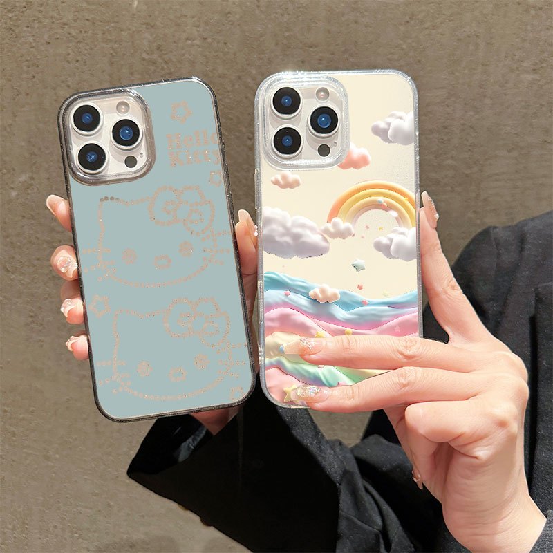 สำหรับ เคสไอโฟน11 ไอโฟน 13 ไอโฟน 16 pro max ไอโฟน15 ไอโฟน16 ไอโฟน 12 เคสโทรศัพท์กลิตเตอร์ใส