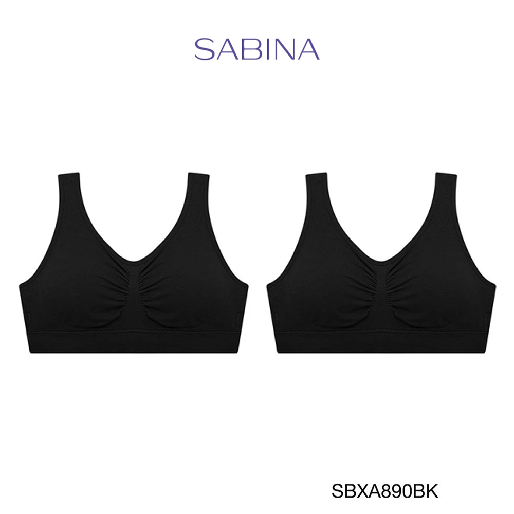 [Online Exclusive] Sabina (Set 2 ชิ้น) Smart Stretch เสื้อชั้นในไร้โครง รหัส SBXA890 สีดำ