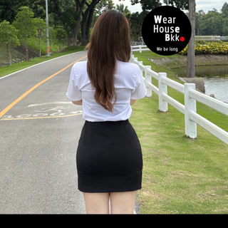 กระโปรงนักศึกษาทรงเอ ผ่าหน้า [สำหรับสาวสะโพกใหญ่] เอวเล็กสะโพกชัด เอวไม่หลวม ผ้านาโนนำเข้า🚚โค้ดส่งฟรี+ลด15%⚡