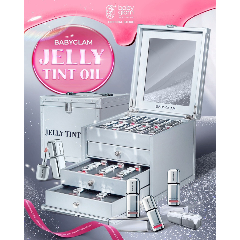 Premium box set baby glam lip jelly tint oil ลิปเบบี้แกลม เจลลี่ทินท์ ออยล์ กล่องพรี่เมียม (ลิปแม่ปุ