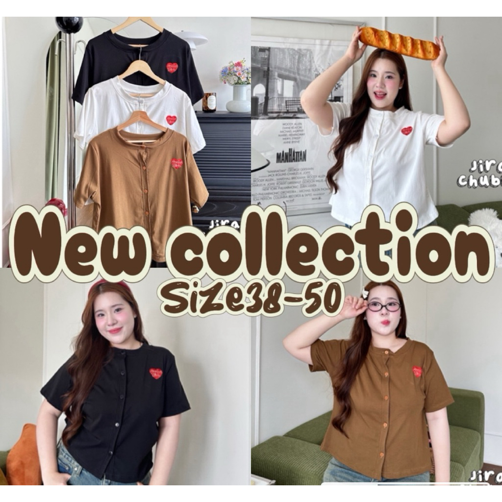 (Shopee video & liveมีส่วนลด) เสื้อคอกลม ผ้ายูนิโคล่ ยืดเยอะ ผ้าใส่สบายนิ่มมากๆเลย(38-50)