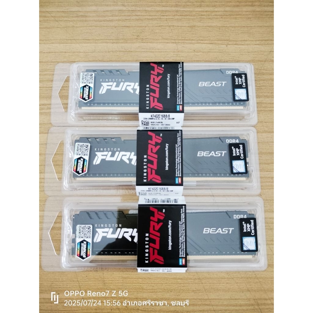 RAM 8GB KINGSTON FURY BEAST DDR4 3200MHz ใหม่ตัวละ850บาท