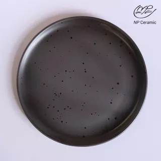 [ลดสูงสุด 80%] NP Ceramic จานเซรามิค ถ้วยชาม สีดำด้านสลัดเม็ด