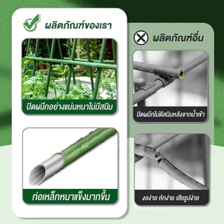 โครงไม้เลื้อย DIY โครงปลูกผัก เหล็กเคลือบพลาส ซุ้มไม้เลื้อย ยาว120-240ซม. หนา16มม. ไม้ค้ำยันต้นไม้ ค้างต้นไม้
