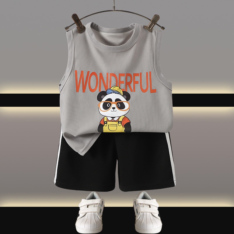 ชุดเสื้อกล้ามเด็ก ระบายอากาศดี+สไตล์เกาหลี ใส่สบาย พร้อมส่ง - รูปที่ 4