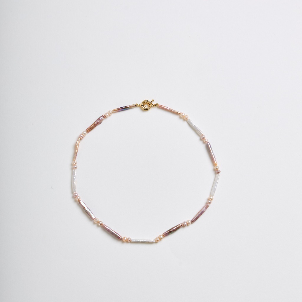 Pearlistic Multicolor Biwa Pearl Necklace สร้อยคอไข่มุกบิวะหลากสี