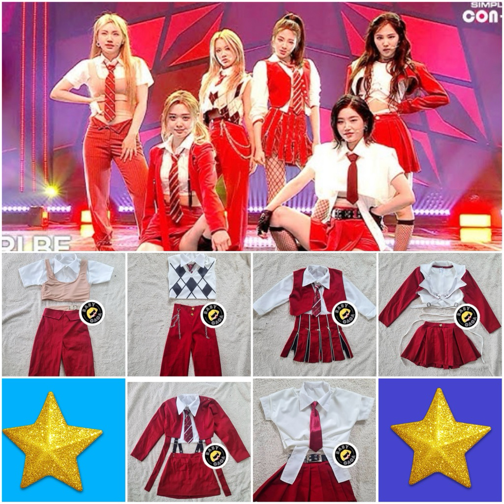 BABYGAGA❤️🩷🎶 Tribe Kiss Kpop ชุดเต้น ชุดโคฟ ชุดโคฟเวอร์ coverdance ชุดcover✂️ รับตัดชุด danceoutfit 