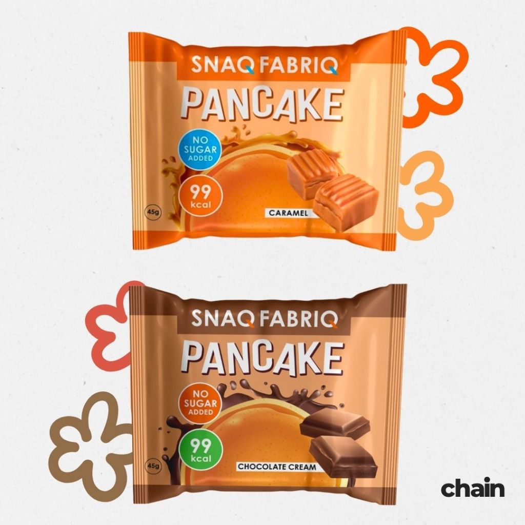 Snaq Fabriq Pancake with Caramel and Chocolate Filling, Low Calorie, No Sugar Added
