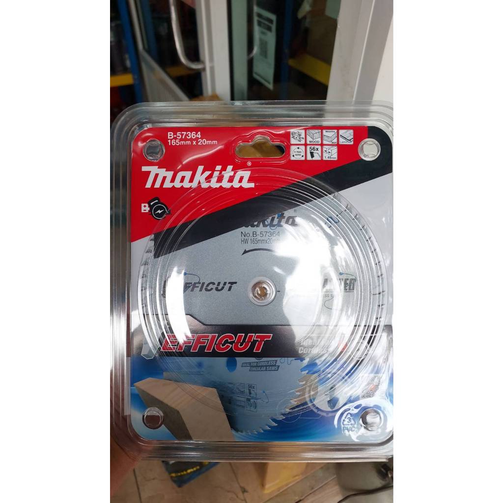 Makita รุ่น B-57364 ใบเลื่อยวงเดือน 6.5 นิ้ว 56 ฟัน  EFFICUT สำหรับตัดไม้