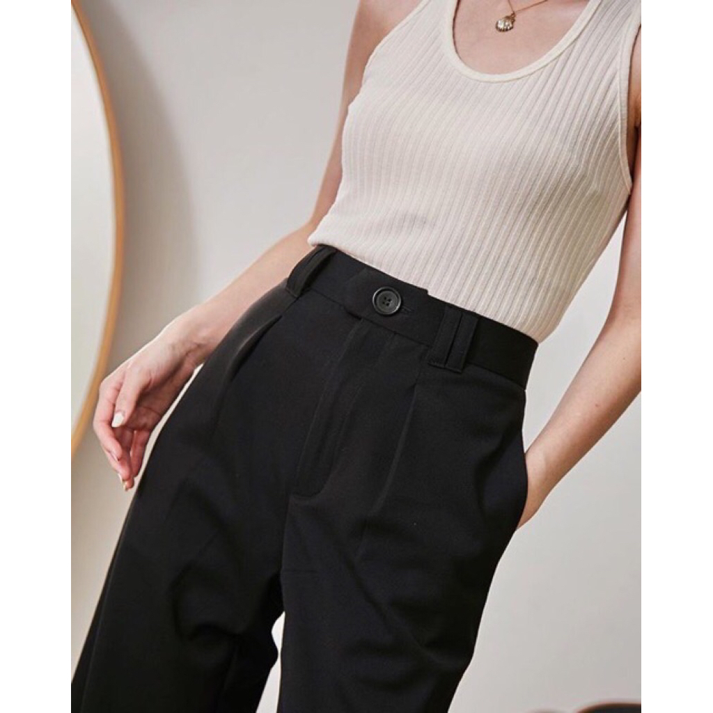 Allur quarter Tommy pants ส่งต่อ กางเกงสีดำทรงกระบอก (เก็บโค้ดป้ายเหลืองลดอีก 20% หรือ Coins Cashbac