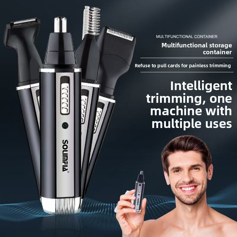 Kemei KM-6630 ชุดเครื ่ องตัดขนจมูกมัลติฟังก ์ ชั ่ นแบบชาร ์ จไฟได ้ 4-in-1