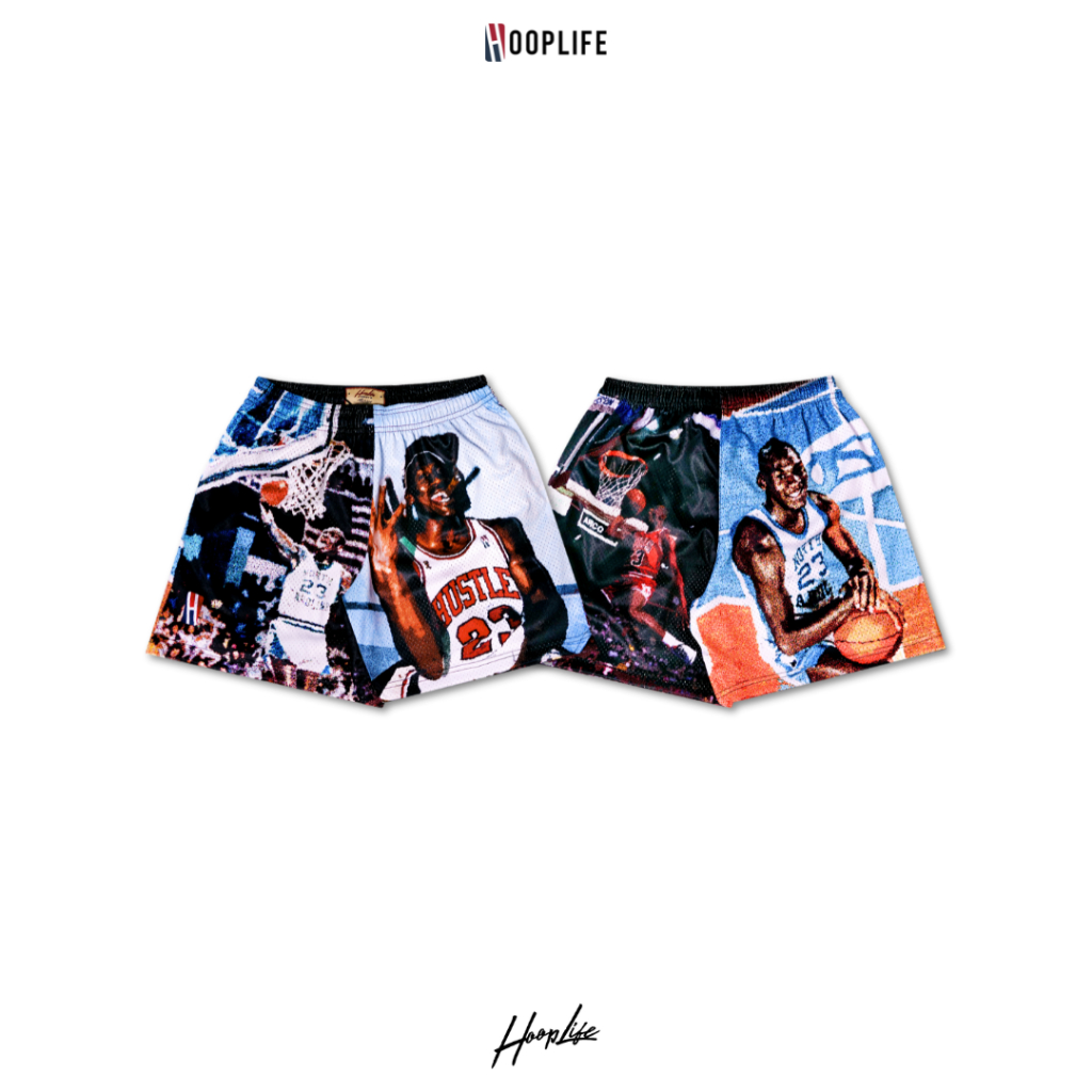 กางเกงขาสั้น กางเกงแฟชั่นเนวสตรีท HoopLife ” Black Jesus ” Iconic Mesh Shorts