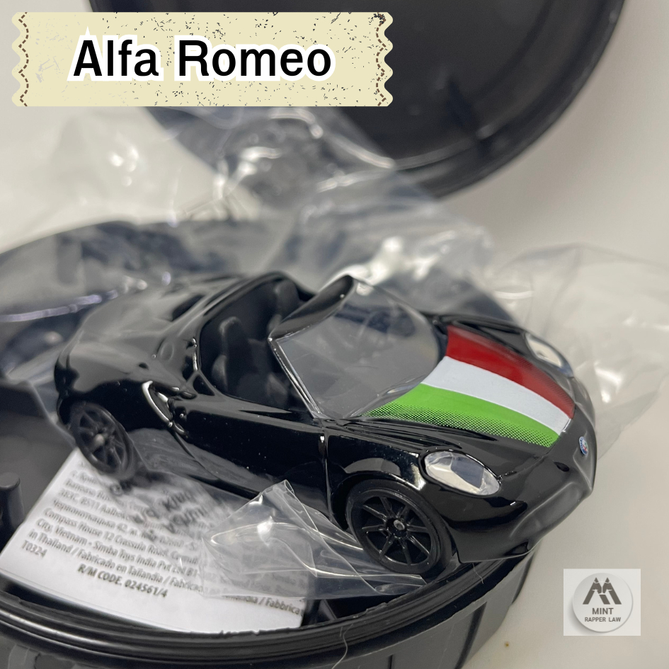 รถเหล็ก Majorette Alfa Romeo 4C Spider Black - Italy Stripes