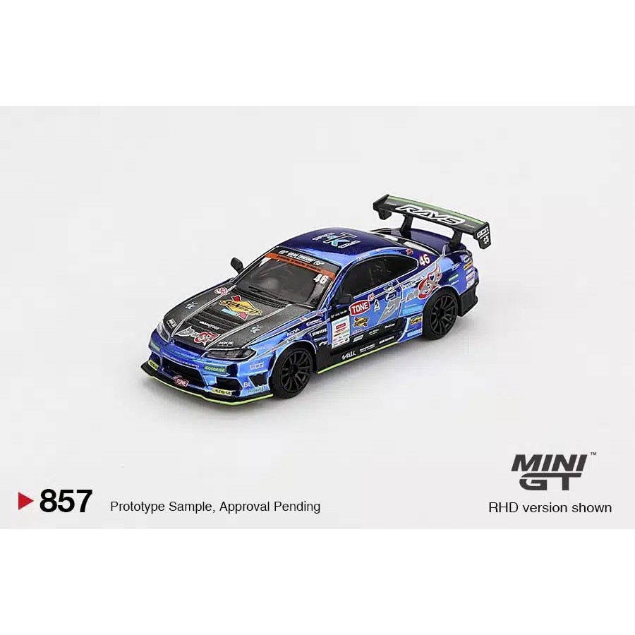 Nissan Silvia (S15) D-MAX #46 D-MAX Racing 2023 D1 Grand Prix / D1 Blister Packaging 1:64 (MINI GT)