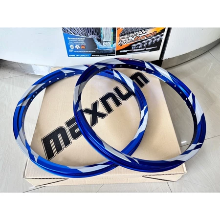 ล้อสายฟ้า สีน้ำเงิน ล้อ AKRONT MAXNUM ขอบ1.40x17 ขอบ17 ของแต่งเวฟ ของแต่งดรีม ของแต่งโซนิค(1คู่)