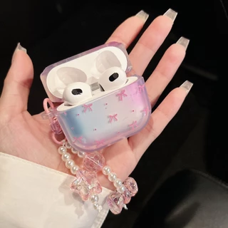 【 โบว์ชมพู 】เคสหูฟัง i12 J201 J206 เคสใสการ์ตูนนูน 1 2 3 เคสหูฟังบลูทูธ gen gen1 gen2 เคสหูฟังไร้สาย Pro Airpods 4 gen3