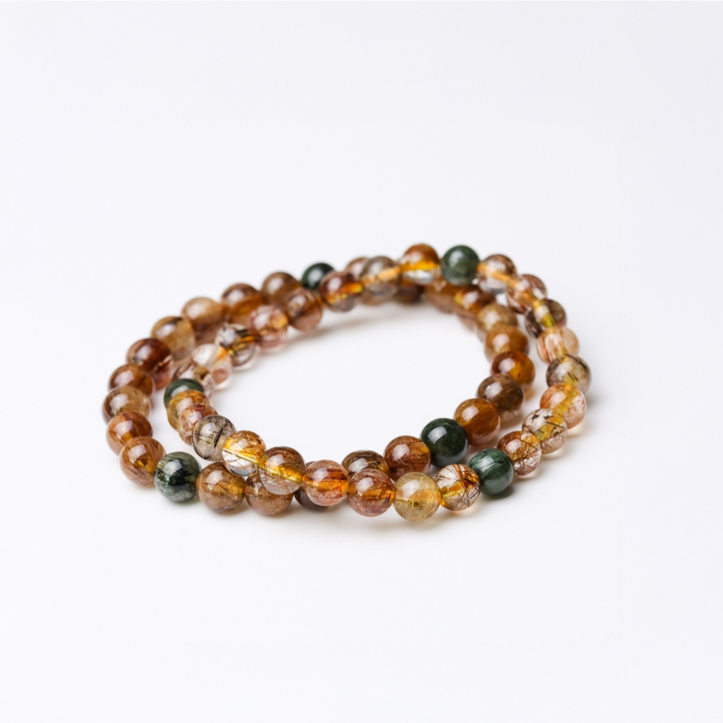 LUCYSUMMER กำไลข้อมือหินแท้ ไหม 5 สี จักรพรรดิ์ Premium AAAAA Multicolor Rutilated Quartz (กำไลหินแท้ รับประกันหินแท้) ราคา ถูกที่สุด ดีลบีเคเค แกลเลอรีภาพที่ 4