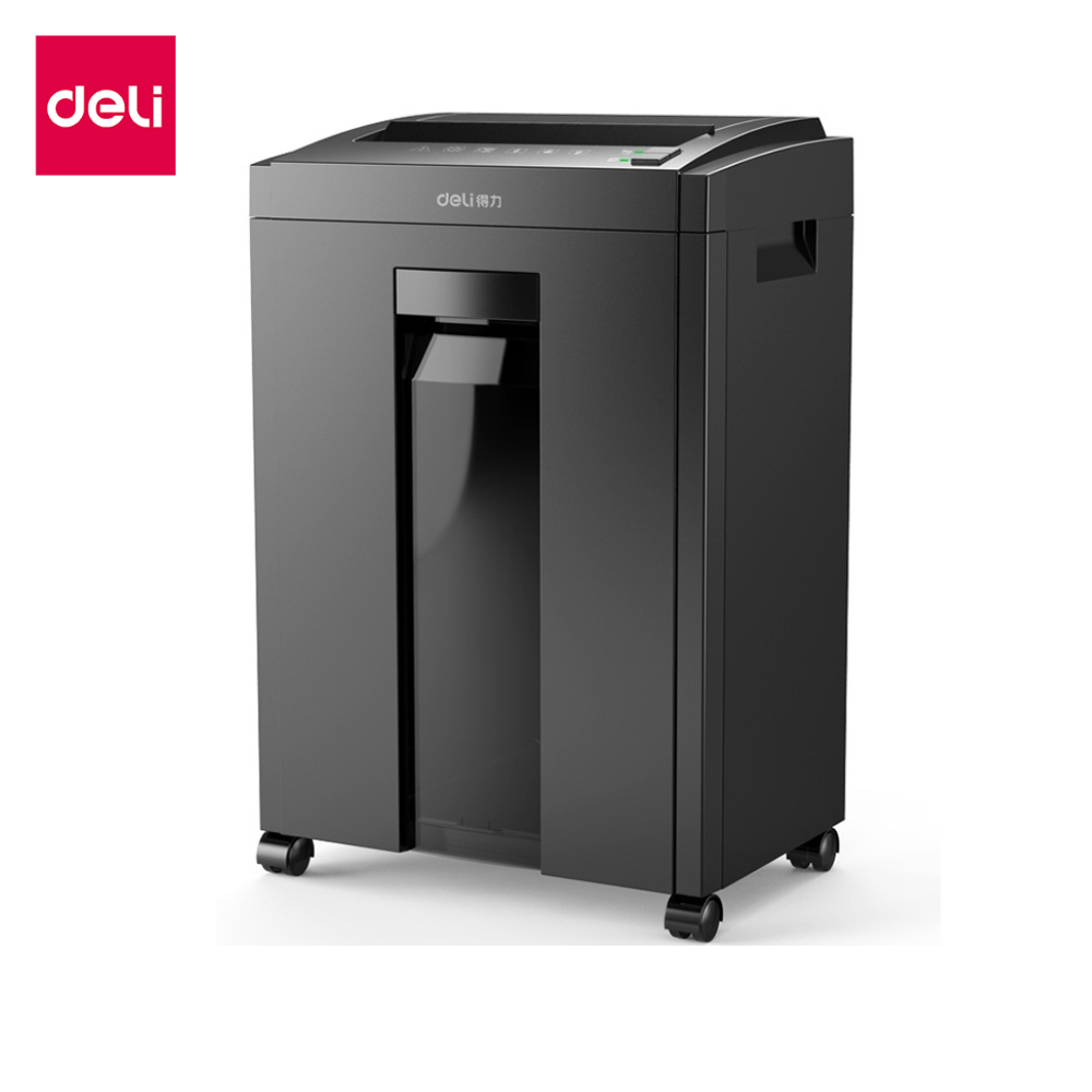 Deli เครื่องทำลายเอกสาร 23 ลิตร เครื่องย่อยกระดาษ ขนาด A4 16 แผ่น ย่อยระดับ5 2x12 มม. Paper Shredder