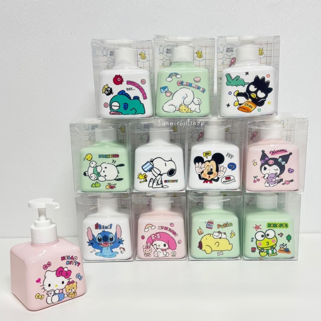 ขวดใส่สบู่เหลว ขวดปั๊ม ลายการ์ตูน ความจุ300ml